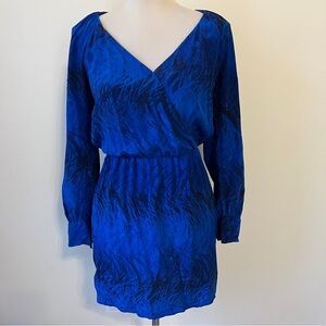 Rory Beca Vibrant Blue Long Sleeve Dress xs Silk lightweight